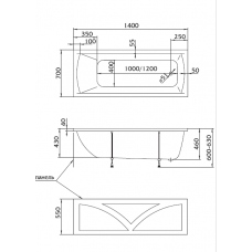 Ванна "MODERN" 140*70