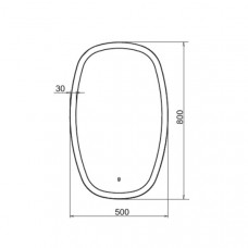 Зеркало "Космея-50" светодиодная лента, сенсор 500*800