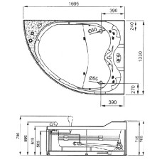 Акриловая ванна Gemy G9086 B L