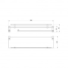 Полка с поворотными вешалками для полотенец Artize DUO-CHR-62771