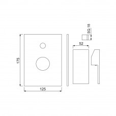 Внешняя часть смесителя для ванны и душа Jaquar Kubix-F KUB-CHR-35065FK