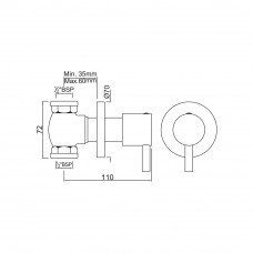 Встраиваемый вентиль Jaquar Florentine FLR-CHR-5083N