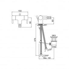 Смеситель для биде Jaquar Florentine FLR-CHR-5613NB