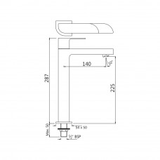 Удлиненный смеситель для раковины Jaquar Alive ALI-CHR-85021