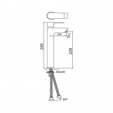 Удлиненный смеситель для раковины Jaquar Aria ARI-CHR-39005B