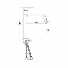 Удлиненный смеситель для раковины Jaquar Fusion FUS-CHR-29009B