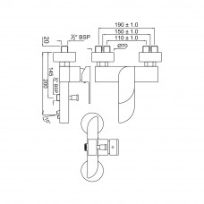 Смеситель для ванны Jaquar Alive ALI-CHR-85119