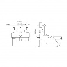 Смеситель для ванны Artize Celini CEL-CHR-47273UPR