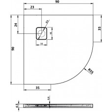 Акриловый душевой поддон Riho Basel 451 90x90 черный глянец, накладка хром DC981600000000S