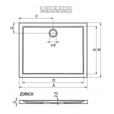 Акриловый душевой поддон Riho Zurich 268 160x80 белый DA8200500000000