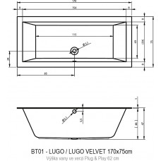 LUGO 170x75 LEFT - PLUG & PLAY