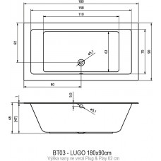 LUGO 180x90 RIGHT - PLUG & PLAY