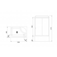 Душевая кабина RB 8100BP6-BT(черное/прозрачное) правая