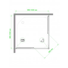 Душевой уголок RB HPD-T 100х100х185 (прозрачное)