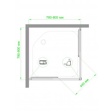 Душевой уголок RB HPD-C 80х80х185 (матовое)