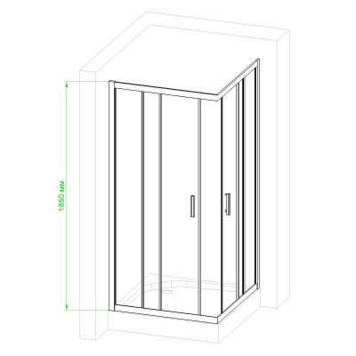 Душевой уголок RB HPD-T-CH 90х90х185 (прозрачное)