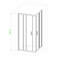 Душевой уголок RB HPD-T-CH 90х90х185 (прозрачное)