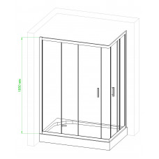 Душевой уголок RB HPD-T 75х115х185 (прозрачное)