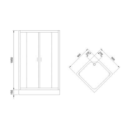 Душевое ограждение RB-L-3002-2 900*900*1850