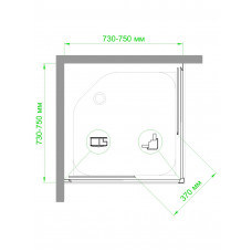 Душевой уголок RB HPD-T 75х75х185 (прозрачное)