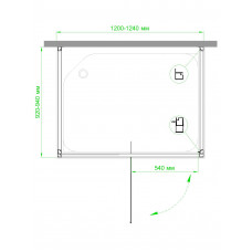 Душевой уголок RB HV-C-CH-P 120x90x185 (рифленое)