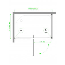 Душевой уголок RB HV-C-CH 120х80х185 (рифленое)