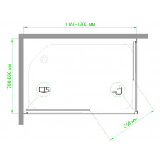 Душевой уголок RB HPD-T-CH 120х80х185 (прозрачное)