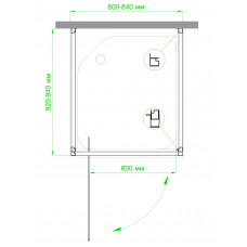 Душевой уголок RB HV-C-CH-P 80x90x185 (рифленое)