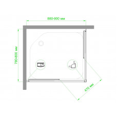 Душевой уголок RB HPD-C-CH 90х80х185 (рифленое)