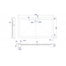 Душевой поддон RB 8140HP 800x1400x130