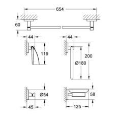 Набор аксессуаров Grohe Essentials 40344001
