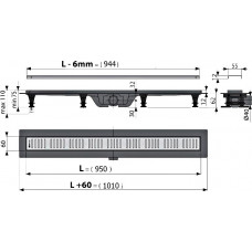 Душевой лоток AlcaPlast APZ10-Simple 950M с решеткой и опорами