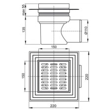 Душевой трап AlcaPlast APV12