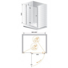 Душевая дверь в проем Cezares VERONA-B-12-90-C-Cr