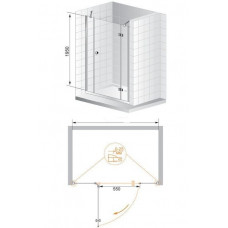 Душевая дверь в проем Cezares VERONA-W-B-13-100+60/30-C-Cr