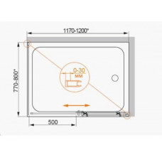 Душевой уголок Cezares STYLUS-S-AH-1-120/90-C-Cr, профиль-хром/стекло прозрачное