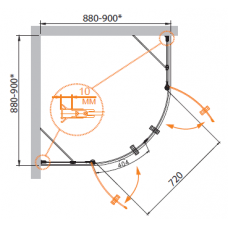 Душевой уголок Cezares Royal Palace R-2-90-CP 90х90 см