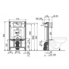 Инсталляция для унитаза Alcaplast Sadromodul A101/850 низкая, 85 см