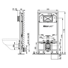 Скрытая система инсталляции Alca Plast A1101/1200 с Slim Modul