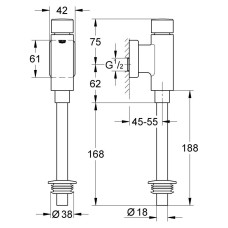 Смывное устройство Grohe Rondo 37346000 для писсуара