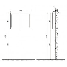 Зеркальный шкаф BelBagno SPC-2A-DL-BL-900