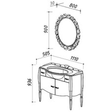 Тумба для раковины Belux Бари H105-02 (16)
