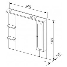 Зеркало-шкаф Aquanet Марсель 90
