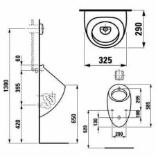 Писсуар Laufen Alessi 8.4097.5.400.000.1 без крышки, без 