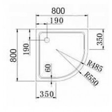 Поддон душевой Cezares-SMC арт. TRAY-M-R-80-550-35-W