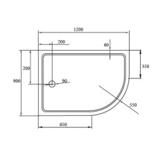 Поддон душевой Cezares-SMC арт. TRAY-M-RH-120/90-550-35-W-L(-R)