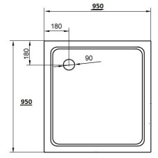 Поддон акриловый Cezares TRAY-A-A-95-15-W, 95*95*15 см