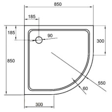 Поддон акриловый Cezares TRAY-A-R-85-550-15-W 85*85 мм
