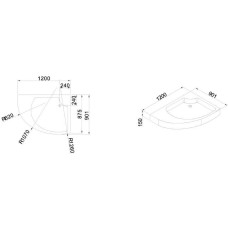 Поддон акриловый Cezares TRAY-A-TRIUMPH-RH-120/90-15-W, с сифоном в комплекте