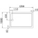 Поддон акриловый Cezares TRAY-A-AH-120/100-15-W, с сифоном в комплекте